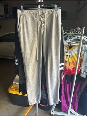 Cloud Chaser Light Gray Lace-Up Joggers